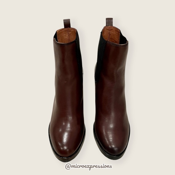 Frye Tate Chelsea Brown Genuine Leather Moto Gore Stretch Fall/Spring Ankle Boot - Picture 4 of 13